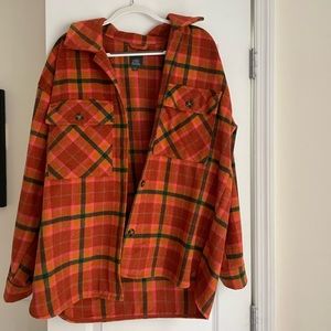 Wild Fable Red and Yellow Plaid Utility Jacket